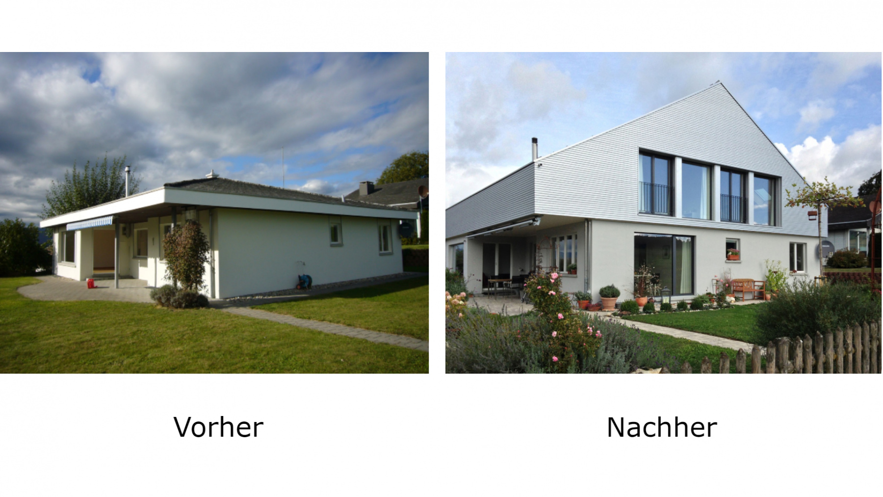Dachaufstockung Vorher Nachher